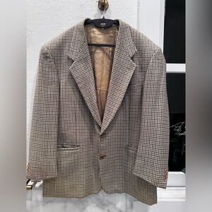 Vintage Italian Virgin Wool Houndstooth Blazer – IT 40 – Fits Men’s XXS / Youth